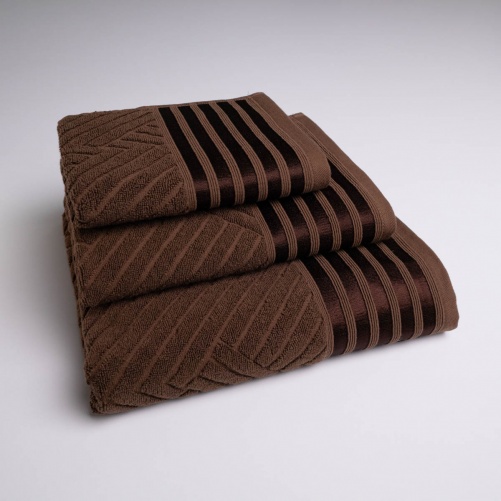 Набір махрових рушників SOFT 3шт GM Textile 40х70см, 50х90см, 70х140см 500г/м2 (Коричневий)
