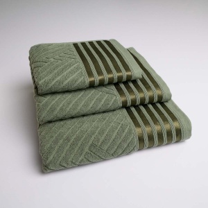 Набір махрових рушників SOFT 3шт GM Textile 40х70см, 50х90см, 70х140см 500г/м2 (Хакі)