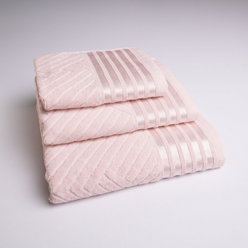 Набір махрових рушників SOFT 3шт GM Textile 40х70см, 50х90см, 70х140см 500г/м2 (Рожевий)