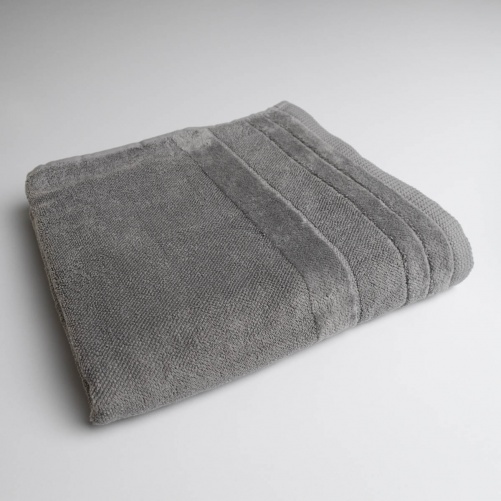 Рушник банний махровий з велюровим бордюром GM Textile 100х150см 500г/м2 (Сірий)
