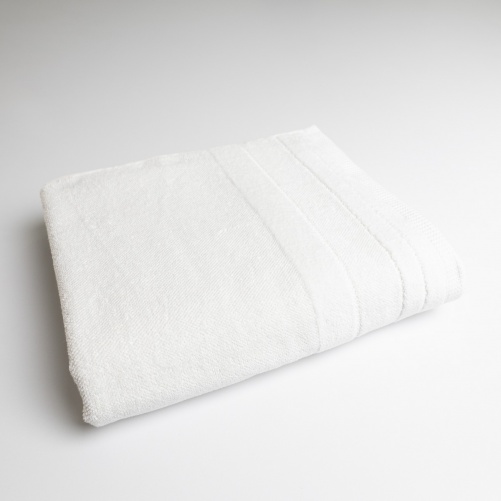Рушник банний махровий з велюровим бордюром GM Textile 100х150см 500г/м2 (Білий)