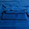 Рушник банний махровий з велюровим бордюром GM Textile 70х140см 500г/м2 (Синій)