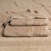 Рушник банний махровий з велюровим бордюром GM Textile 70х140см 500г/м2 (Капучино)
