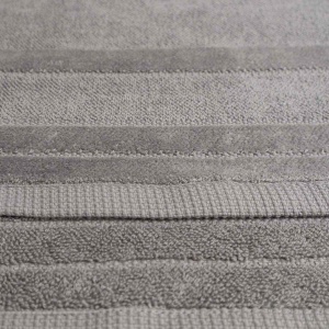 Набір банних махрових рушників з велюровим бордюром 2шт GM Textile 50х70см, 70х140см (Сірий) Набір банних махрових рушників з велюровим бордюром 2шт GM Textile 50х70см, 70х140см (Сірий)