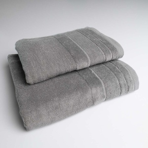 Комплект махрових рушників з велюровим бордюром 2шт GM Textile 50х90см, 70х140см 500г/м2 (Сірий)
