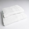 Комплект махрових рушників з велюровим бордюром 2шт GM Textile 50х90см, 70х140см 500г/м2 (Білий)