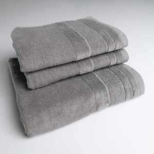 Набір махрових рушників з велюровим бордюром 3шт GM Textile 50х90см, 50х90см, 70х140см 500г/м2 (Сірий)