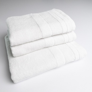 Набір махрових рушників з велюровим бордюром 3шт GM Textile 50х90см, 50х90см, 70х140см 500г/м2 (Білий)