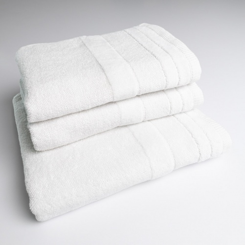 Набір махрових рушників з велюровим бордюром 3шт GM Textile 50х90см, 50х90см, 70х140см 500г/м2 (Білий)