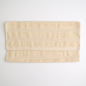 Махровий рушник для ніг з полосками GM Textile 50х70см 450г/м2 (Бежевий)