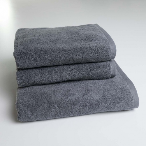 Набір готельних рушників 3шт GM Textile 50х90см, 50х90см, 70х140см 500г/м2 (Сірий)
