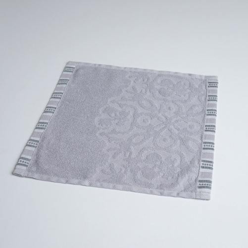 Рушник кухонний махровий з орнаментом GM Textile 30х30см 400г/м2 (Світло-сірий)