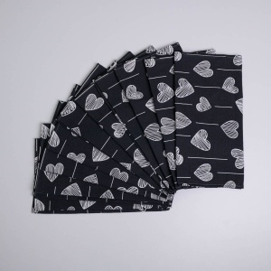 Набір махрових рушників Сердечки 40х60 см 10шт 300г/м2 GM Textile (Чорний)